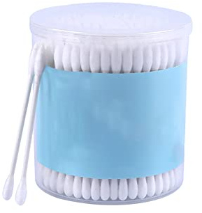 HugeDE 200 Pcs Double Tipped Cotton Swabs Precision Round Tip Swabs Makeup Remover Cotton Swabs Ear Wax Removal Cotton Buds with Paper Sticks, White