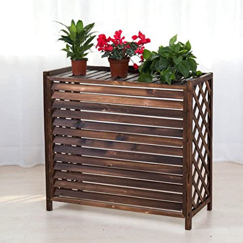 Pantalla De Privacidad Grande Cubierta De Aire Acondicionado Para Exteriores, Soporte De Flores De Madera Maciza Rack De Aire Acondicionado, Soporte Para Plantas, Cubre Aire Acondicionado ( Size : 110