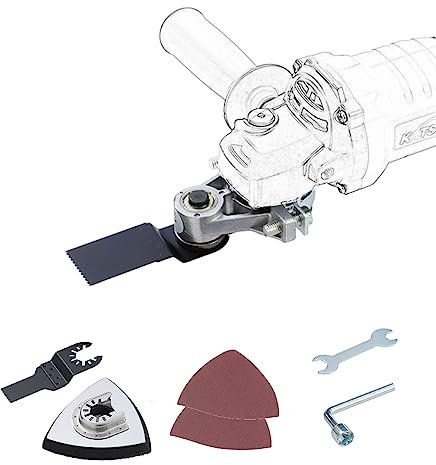 TOPWAY Oscillating Multitool Adapter Electric Angle Grinder Attachment, Oscillating Tool Saw Blade Triangular Sandpaper Adapter Kit for Wood Wall Sanding Grinding Polishing