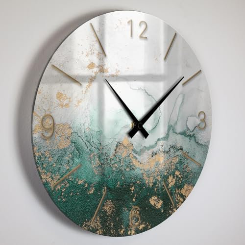 Giallobus - Orologio Linea Basic - Taglio di Pietra - Atoll - Vetro acrilico - Basic 30x30 - Meccanismo silenzioso - Pronto da appendere - Orologi moderni