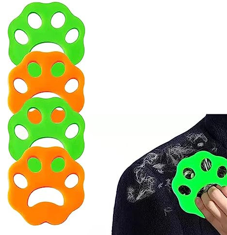CUHZA 4 piezas de recogedor de pelo para mascotas, removedor de pelo de mascotas, recogedor de pelo para lavadora, recogedor de pelo reutilizable, para perros, gatos, pelo de mascotas, ropa de cama