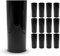 DOJA Barcelona | Bicchiere Tumbler Alto 30cl | Pack 12 | Tumbler Plastica Rigida Nero | 154x63x2mm | Bicchieri Policarbonato Tumbler | Plastica Dura Riutilizzabile | Bicchieri Lavabili