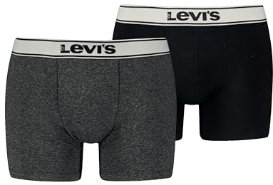 Levi's Herren Levis Men VNTG Htr Boxer Brief Org Co 2p Underwear (2er Pack)