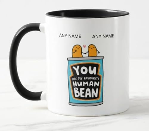 Valentines Day Mug (You're My Favourite Human Bean) Funny Mug, Gifts for him, Gifts for her, Coffee Mug