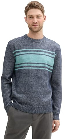 Tom Tailor Herren 1043348 Strickpullover mit Colorblock-Streifen