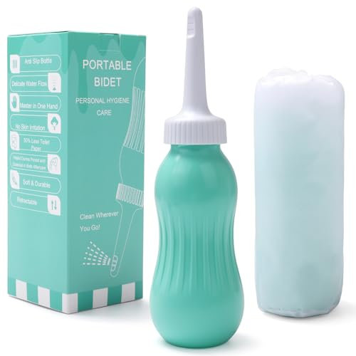 Bidet Portable 500ml, YEAUPE PRO Douche intime périnée, Personal bidet, wc portable à partir, Bidet remplace les lingettes humides et la douche-WC, Bidet de voyage mobile avec sac, vert