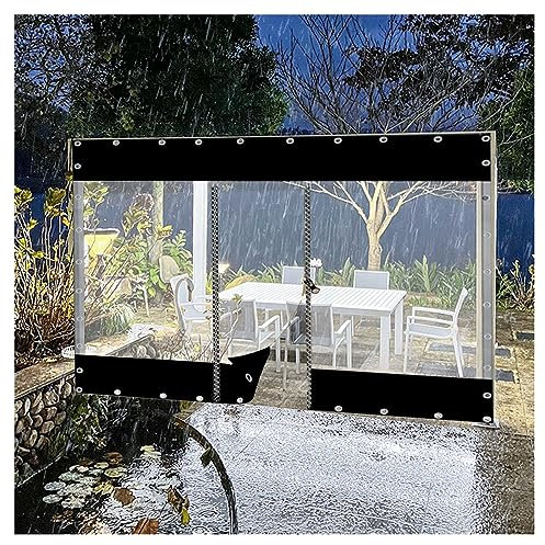 Klare Planenvorhänge mit Reißverschlüssen, transparente wasserdichte Planen-Seitenwände, 0,5 mm PVC-Plane für den Außenbereich, UV-Schutz-Plane, transparente wasserdichte Kunststof