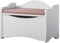 BDW Sitzbank mit Stauraum - Aufbewahrungsbox mit Deckel - für Kinderzimmer, Kindergarderobe - Schuhbank mit Sitzfläche, Spielzeug Aufbewahrung, Spielzeugkiste, Bank - Weiß & Rosa