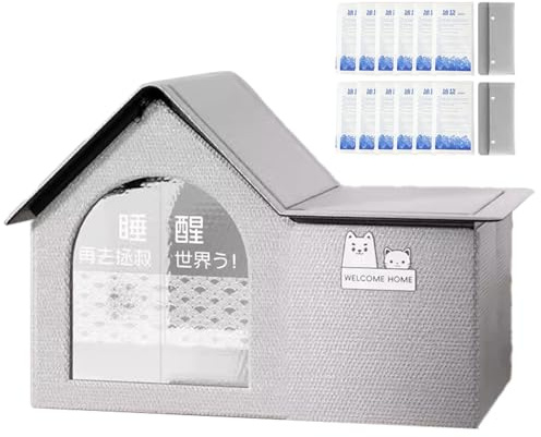 Maison Rafraîchissante pour Animaux De Compagnie avec Climatisation, 10 Blocs De Glace - Grand Format pour Chat