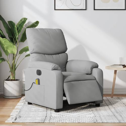 Cozynest Relaxsessel Fernsehsessel Liegesessel für Wohnzimmer, Ruhesessel Polstersessel, Stoff Massagesessel Elektrisch Hellgrau Stoff