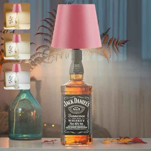 ZoneYan Lampada Bottiglia, Lampada Led per Bottiglia, Lampada da Tappo per Bottiglia, Lampada da Tavolo Touch Wireless Impermeabile Ip54, Perfetta per Uso Interno ed Esterno (rosa)