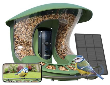 Birdfy Upgraded Bird Feeder Camera with Dual-Lens, Auto-Trace, High-Definition Bird Camera: Auto Identify, Alert, Smart Capture, Bird Watching Gifts
