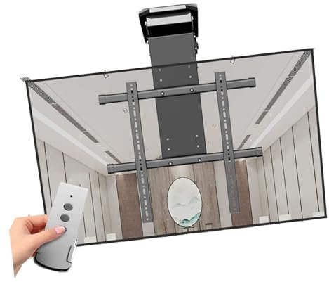 Verstellbare Deckenhalterung Für Tv – 0–85 ° Herunterklappbare Motorisierte Tv-Halterung, Passend Für 50-90-Zoll-Fernseher, Elektrische Tv-Deckenhalterung Mit Fernbedienung Und Schaltersteuerung, Mot