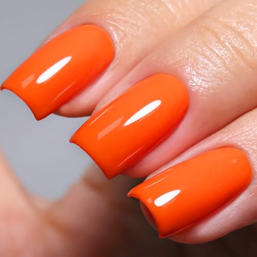 Ozzeal Neon Gel Polish, 15ML Neon Orange Gel Nail Polish Spring Summer Soak off LED UV Art Starter Manicure Salon DIY Design