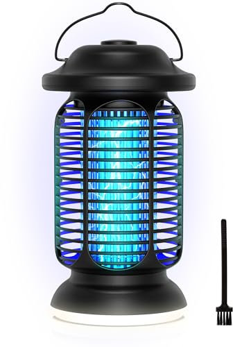 Lámpara Antimosquitos Eléctrico 20W, 4000V IPX4 Resistente al Agua Atrapamoscas Eléctrico, Altamente Eficaz Lámpara Repelente Mosquitos Interior Exterior, Diseño Rejilla Mejorado e Iluminación