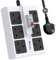 Melyolpd RCD Extension Lead GFCI Surge Protected Extension Lead, 3M Heavy Duty Extension Lead with Leakage Protection 6 Way 3250W Plug RCD Power Strip for Workshop/Garage RCD Power Extension - White