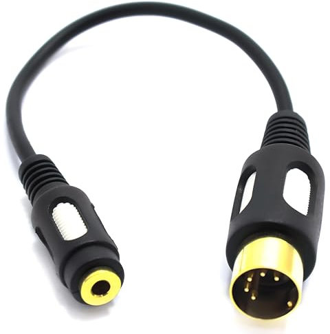VITALCO DIN Klinke Audio Adapter DIN 5 Pol Stecker auf 3,5mm TRS Stereo Klinke Buchse 5-Polig Männlich auf Weiblich 5 Poliger
