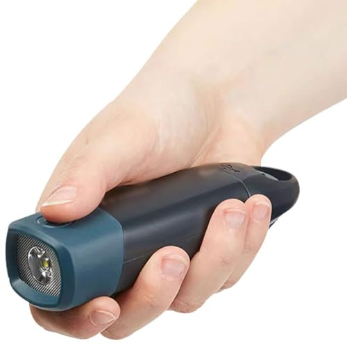 Linterna De Manivela para Senderismo Al Aire Libre, Linterna con Dinamo Recargable por USB De Fábrica, Mini Linterna Portátil De Mano, 3 Niveles De Luz Ajustables(1 pcs)