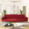 ChicAbode Schlafsofa Sofabett Gästesofa Schlafcouch Schlafsofa Bettsofa 2-Sitzer mit 2 Kissen Weinrot Samt