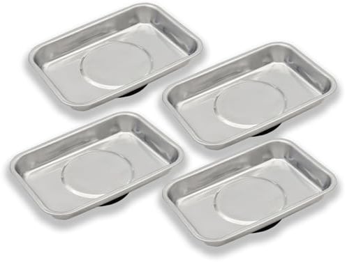 VASTOOLS Magnetschale Werkzeugablage 4-tlg,Satz 95x65mm,Edelstahl Magnetschalen, Halten von Schrauben, Bohrer und Nägel, Hochleistungsmagnet, Verdicktes Magnetische schale