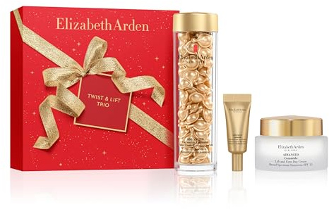 Elizabeth Arden – Twist & Lift Trio 3-teiliges Geschenkset, Advanced Ceramide Serumkapseln, Feuchtigkeitscreme mit LSF 15 & Augencreme, Anti-Aging Pflege für Straffung, Glättung & Feuchtigkeitsaufbau