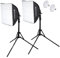 Bresser BR-170C - Kit di illuminazione a LED Studio Photo Video 5500 K, 2 Softbox 40 x 40 cm, con treppiedi regolabili 75-180 cm, CRI>90, 50 W per Vlog Ritratto Streaming