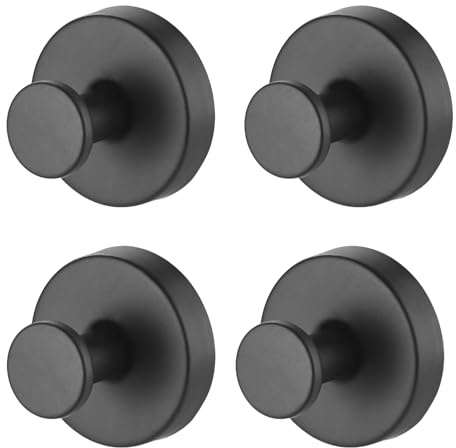 VIRAHYEM Stainless Steel Suction Hooks, Set of 4, Hanging up to 6KG | Heavy Duty Hooks, No Drilling,Extra Strong Suction for Hanging Towels,Bathrobes and Keys,Tea Towel Holder for Door or on Wall