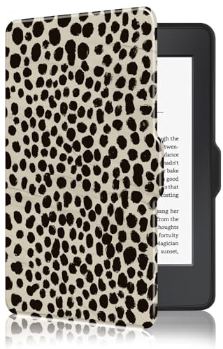 MOROCK Case for 6 Kindle Paperwhite 5th/6th/7th Generation 2012-2017 Released(Model No. EY21 & DP75SDI), Premium Lightweight PU Leather Cover with Auto Wake/Sleep, Khaki Leopard Print