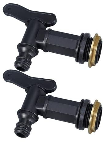 1,9 cm Regentonne Wasserhahn Schlauch Regentonnen Gewinde Ersatzhahn mit Messingmutter Adapter Ventile Garten Ersatz