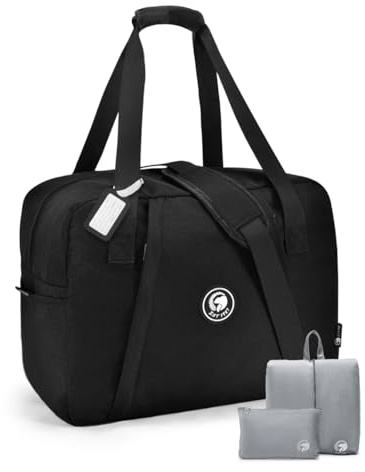 BAGZY Eurowings Kabinengepäck 40x30x25 cm 30L Reisetasche mit Nassfach Leichter Wasserdicht Cabin Bag für Flugzeug Carry on Luggage Weekender Tasche für Sport Hospital Männer Frauen Schwarz