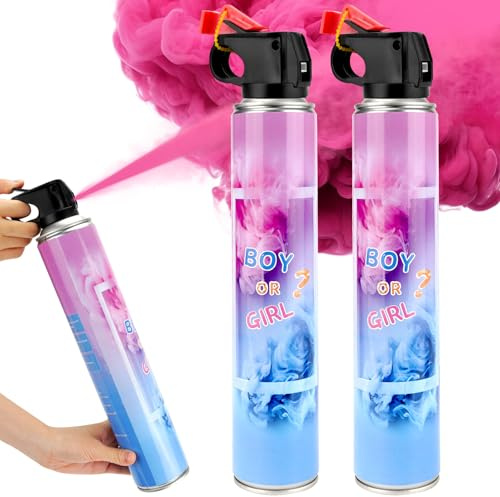 RISEMART Groß Gender Reveal Rauchbombe - Rosa 2 Stück -Biologisch Abbaubarem Babyparty sicher Pulverrauch, Gender Reveal konfettikanone Partyzubehör für Jungen und Mädchen