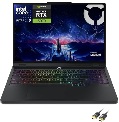 Lenovo Legion Pro 5i 16 Gaming Laptop, 2.5K WQXGA PureSight 165Hz OLED, Intel Core Ultra 9-275HX, GeForce RTX 5070, 16GB RAM, 1TB SSD, Wi-FI 7, RGB Backlit, PDG HDMI Cable, US Version KB, Win 11