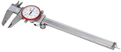 Hornady Dial Caliper, 050075-6 Inch Stainless Steel Shock-Resistant Dial Caliper Measuring Tool with Storage Case - Measure Reloading Supplies Inside, Outside, Depth, & Step to .001 Inch Accuracy