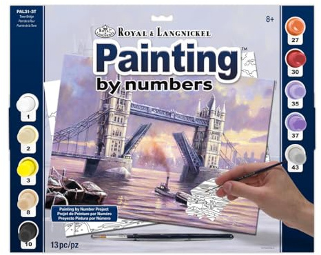Royal & Langnickel 11 x 15 inch Tower Bridge Pre-Printed Paint by Number Painting Set