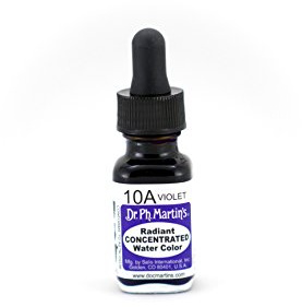 Dr. Ph. Martin's Radiant Concentrated Water Color (10A) Watercolor Bottle, 0.5 oz, Violet, 1 Bottle