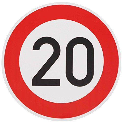 BauSupermarkt24 Original Verkehrszeichen 20 KM/H Schild Nr. 274-20 DN 600 mm StVO 600 mm Geburtstagsschild RAL Straßenschild Schilder Verkehrsschild Straßenschilder