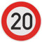 BauSupermarkt24 Original Verkehrszeichen 20 KM/H Schild Nr. 274-20 DN 600 mm StVO 600 mm Geburtstagsschild RAL Straßenschild Schilder Verkehrsschild Straßenschilder