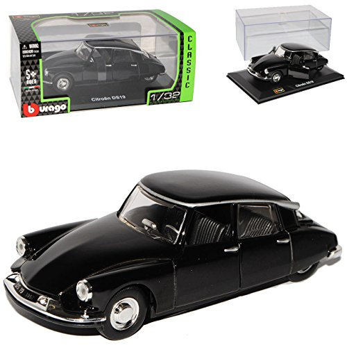 Bburago Citroen DS19 Schwarz Limousine 1/32 Modell Auto mit individiuellem Wunschkennzeichen