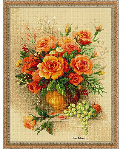Riolis Kreuzstich-Set Tee Rosen, Zählmuster