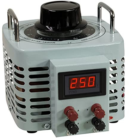 McPower Ringkern-Stelltrafo | V-4000 LED Anzeige | Regel-Trafo regelbar 0-250 Volt, 4A, 1.000 Watt Nicht galvanisch getrennt für Elektronik Werkstatt Hobby