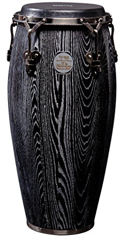 Tycoon Percussion 11 Quinto, 30 Tall American Ash Wood Shell, Black Calfskin Head, Dark Matte Finish, Brushed Chrome Hoops, Includes Stand & Accessories, 30th Anniversary Celebration Series