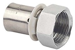 Dipra 720154 Raccord Multicouche à Sertir Droit à Ecrou Tournant, Femelle F20/27, diamètre 20mm