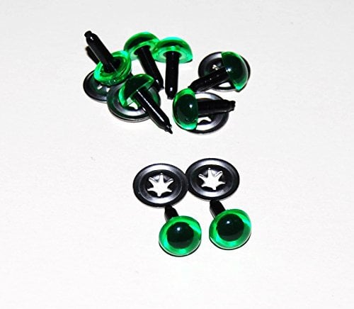 celloexpress 24mm Transparent N. Green Crystal Eyes with Metal Backs - Safety Eyes for Soft Toy Teddy Bear Animal Making (Pack of 4 Pairs)