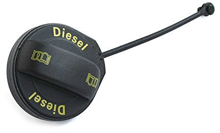 Audi Original Tankdeckel für Diesel Krafstoffbehälter mit Halteband, Schwarz, Kunststoff mit Gummi, Auto, ENGINE_COMPONENT_CAP