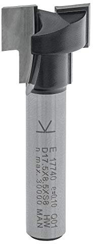 ENT 17740 T-Nutfräser M10 HW, Schaft (S) 8 mm, Durchmesser (D1) 17,5 mm, D2 10,6 mm, NL1 7,0 mm, NL2 8,5 mm, Z2