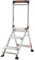 Little Giant 1216-013 Jumbo Step Ladders, 3 Tread, Top Tread Height 660mm, Aluminium, Folding Steps with Built-in Tool Tray & High Handrail, EN14183