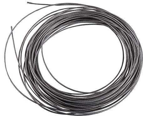 Filo Cavo Intrecciato in Acciaio de 1.5mm, Fune Cavo Inossidabile, Corda in acciaio inox 304, lunghezza di 15 metri