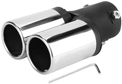 Tubo de escape Punta de escape doble Tubo de escape Acero inoxidable Coche universal Tubo de escape doble modificado Punta del silenciador trasero Cola de garganta