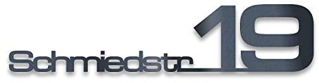 Metzler Hausnummer Anthrazit, individueller Schriftzug Edelstahl, Hausnummernschild, Straßenschild Straßenname und Hausnummer, RAL7016, Rostfrei & Wetterfest, Made in Germany, Länge: 380 mm
