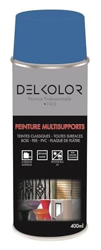 DELKOLOR - Delkolor Peinture en Aérosol - Couleurs RAL - 400ml - Couleur RAL 5015 BLEU CIEL